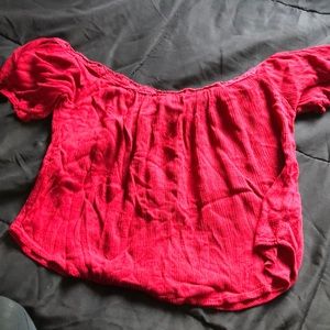 Red off the shoulder top